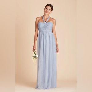 BIRDY GREY CHRISTINA CONVERTIBLE DRESS TULLE DUSTY BLUE 1X NEW NWT